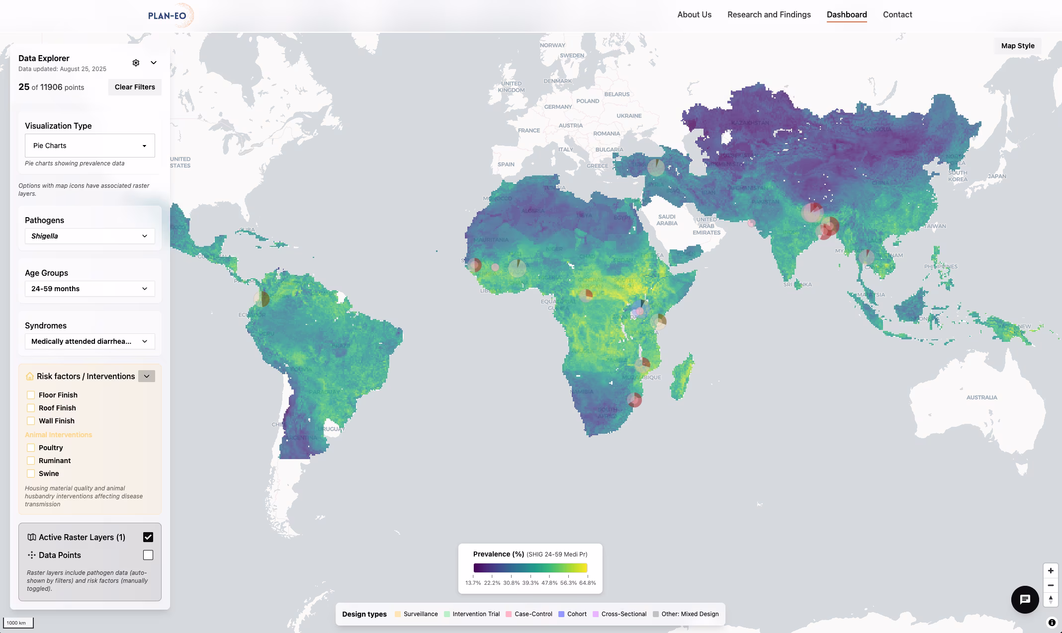 PlanEO geospatial visualization interface