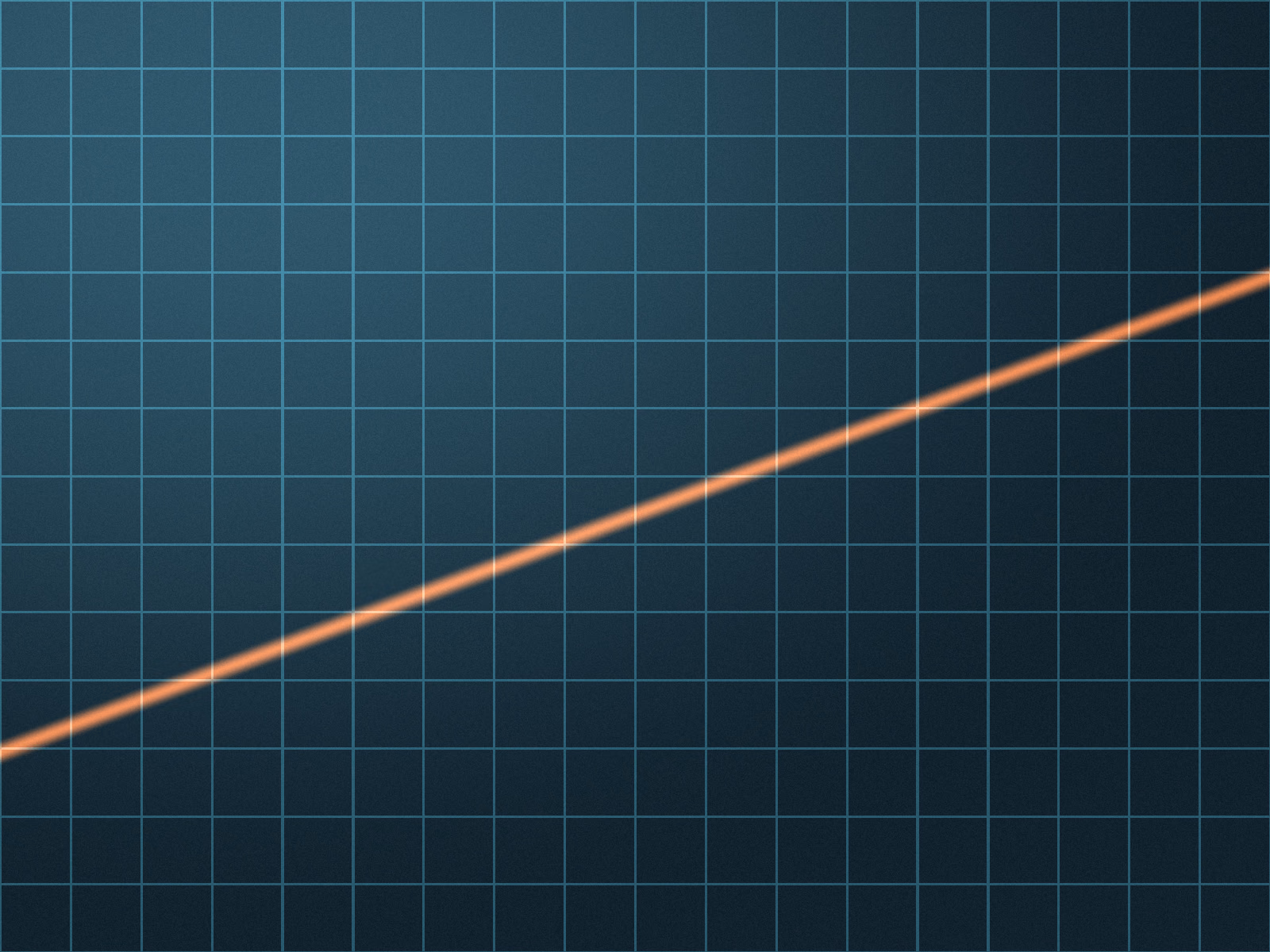 Abstract blue structural grid and orange line created as an illustrative material study