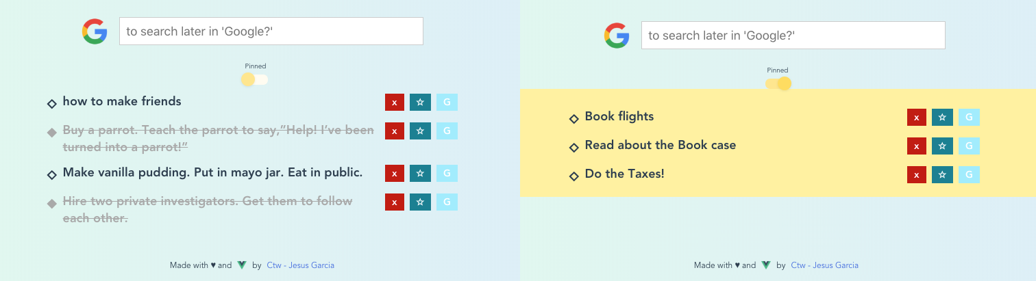 FocusDiamond procrastination list interface