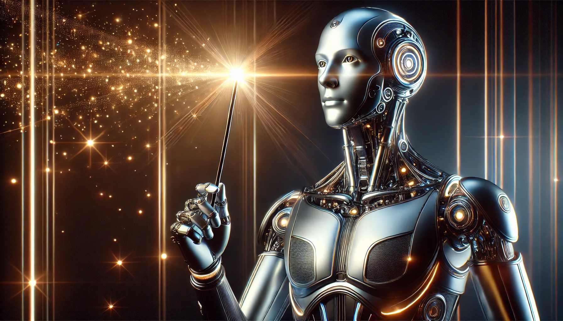 AI creation wand illustration